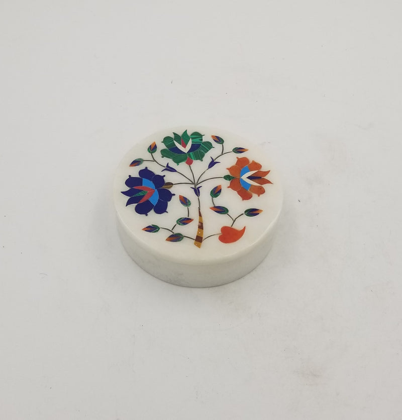 Marble Box Round with inlay