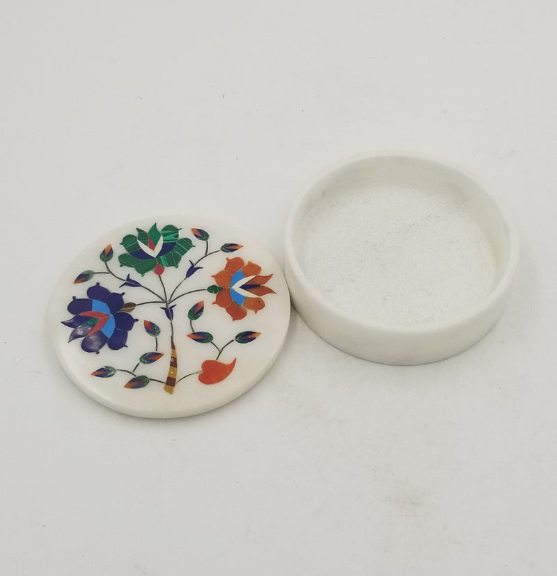 Marble Box Round with inlay