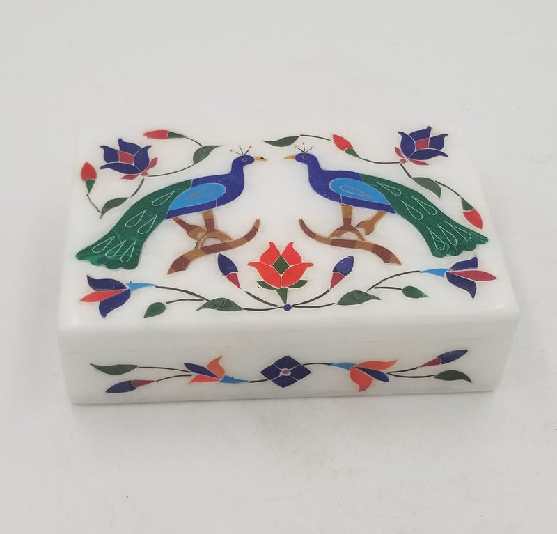 Marble Box Peacock 4x6 inch