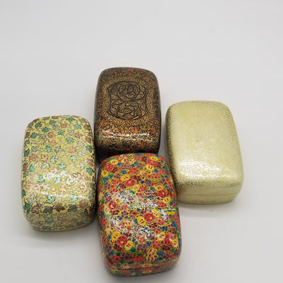 Papier Mache 7" x 4" Rectangle Curved Jewel Box assorted