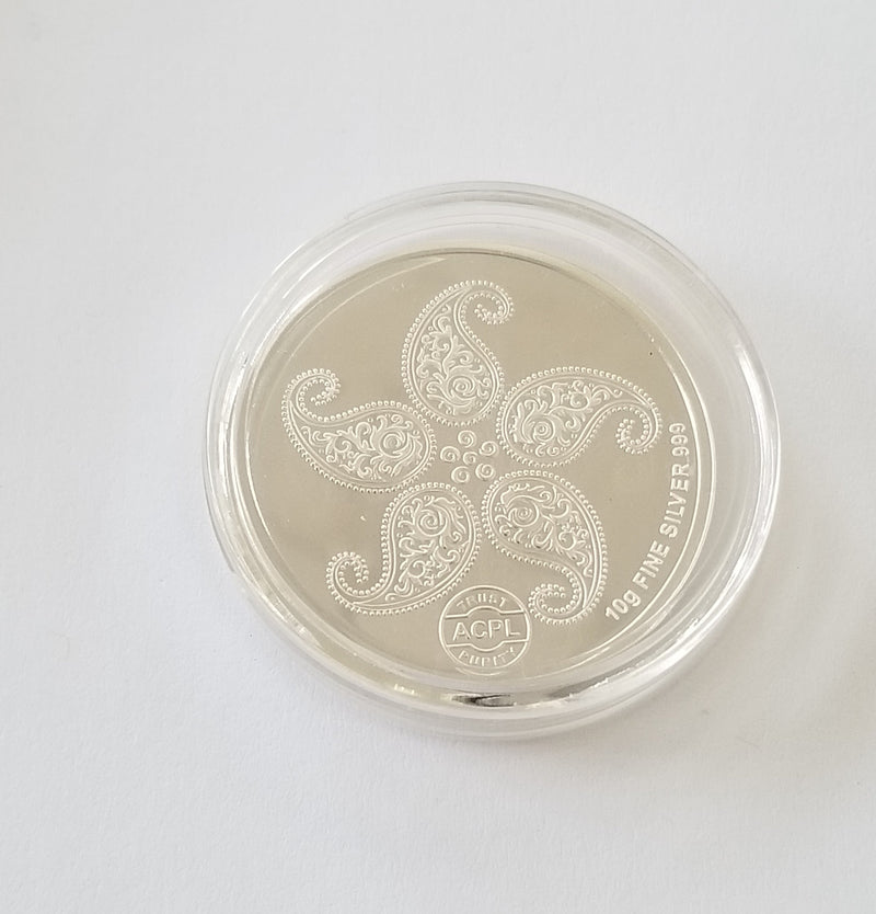 999 Silver Coin - 10 Grams Assorted Embossed/Enameled