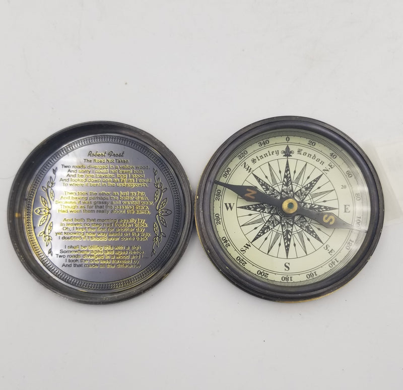 Brass Poem Compass 3"