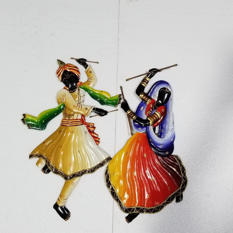 20"H Wrought Iron Dandiya Couple