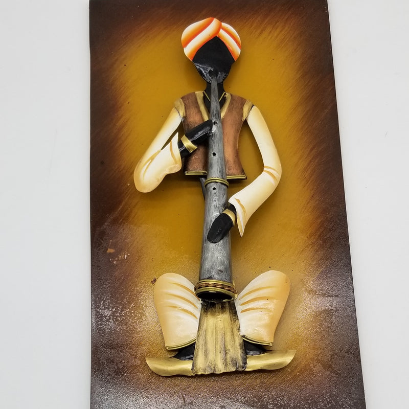 16"H x 9"W Wrought Iron Rajasthani Musician Set of 4