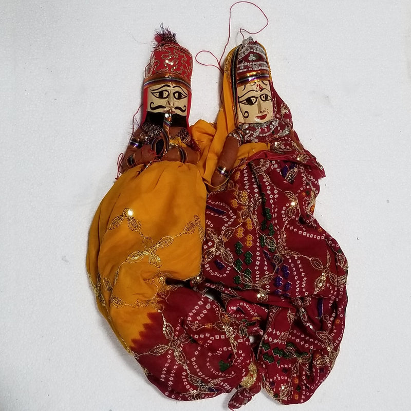 27" H Rajasthani Puppet Pair