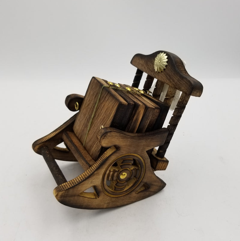 Mango wood Tea Coaster - Chair Antique design 14 x 10 cms