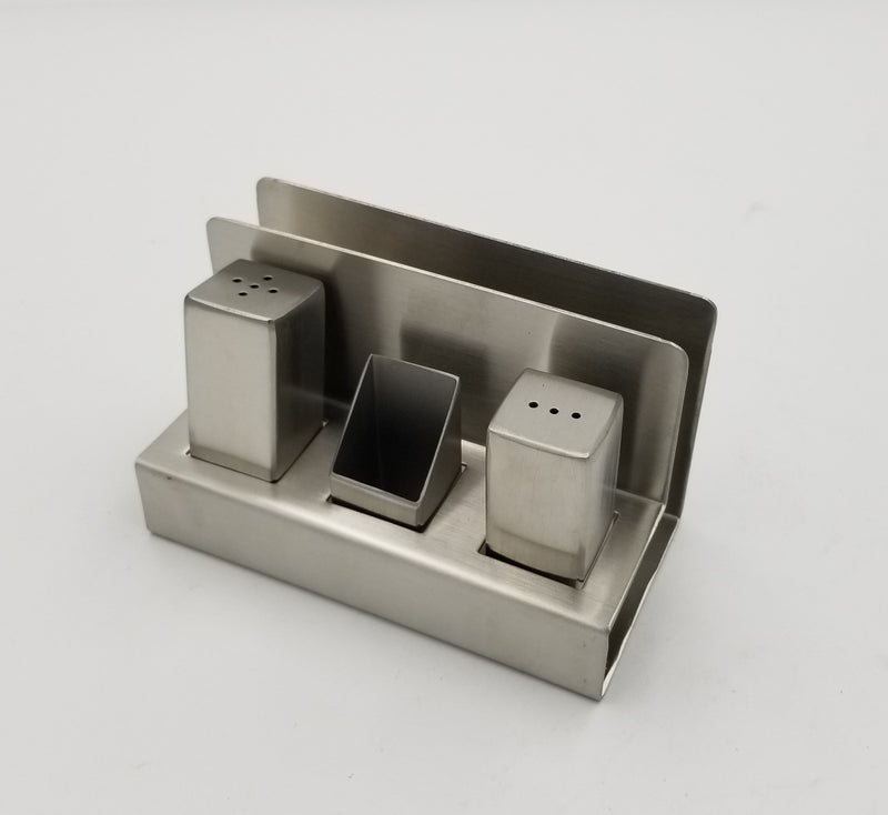Stainless Toothpick, Salt Pepper & Napkin set