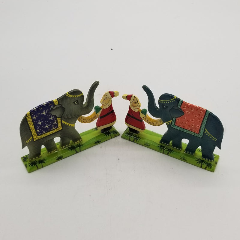 Papier Mache 6" x 4" Santa with Elephant Table top