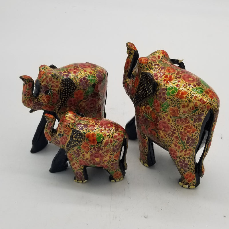 Papier Mache 5",4" & 3" Elephant Set of 3 assorted