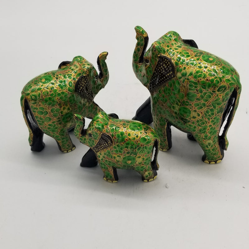 Papier Mache 5",4" & 3" Elephant Set of 3 assorted
