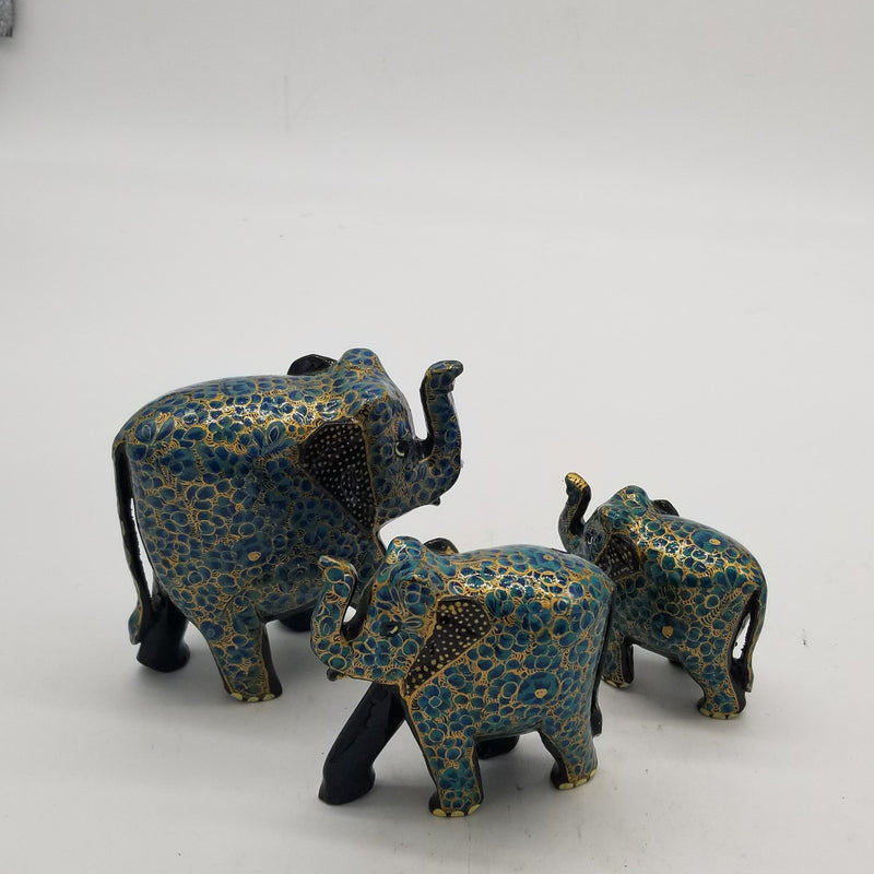 Papier Mache 5",4" & 3" Elephant Set of 3 assorted