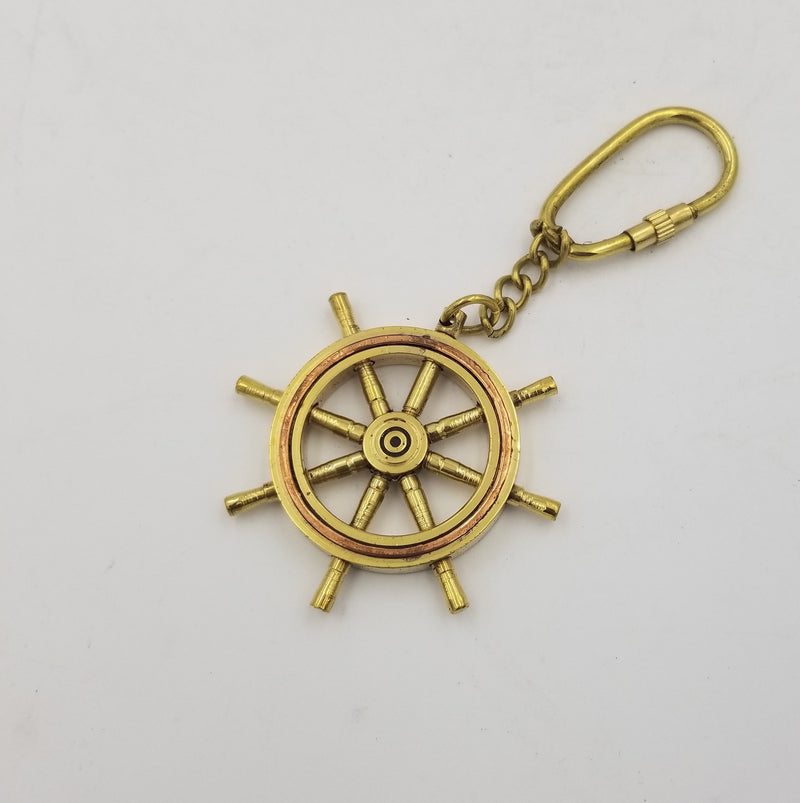 Brass Wheel Keyring