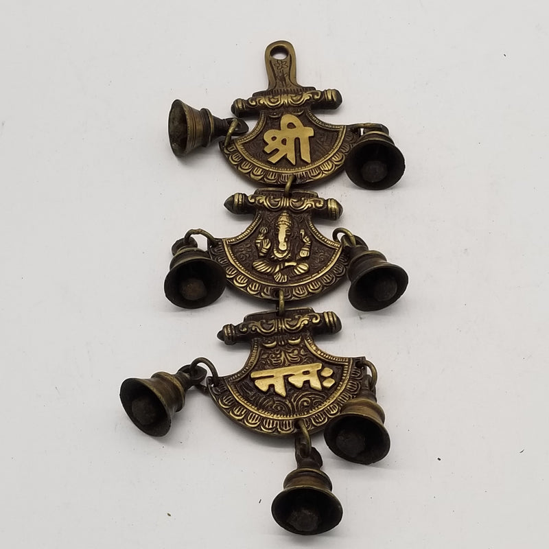 12" H Solid Brass Sri Ganeshaya Namaha Religious Sign