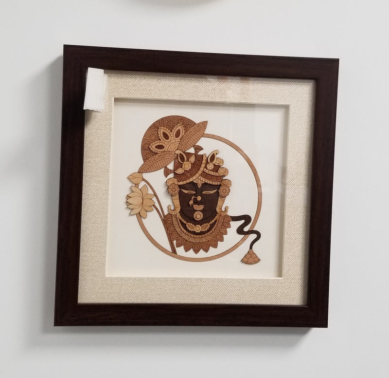 Wooden Marquetry - 10" x 10" - Srinathji