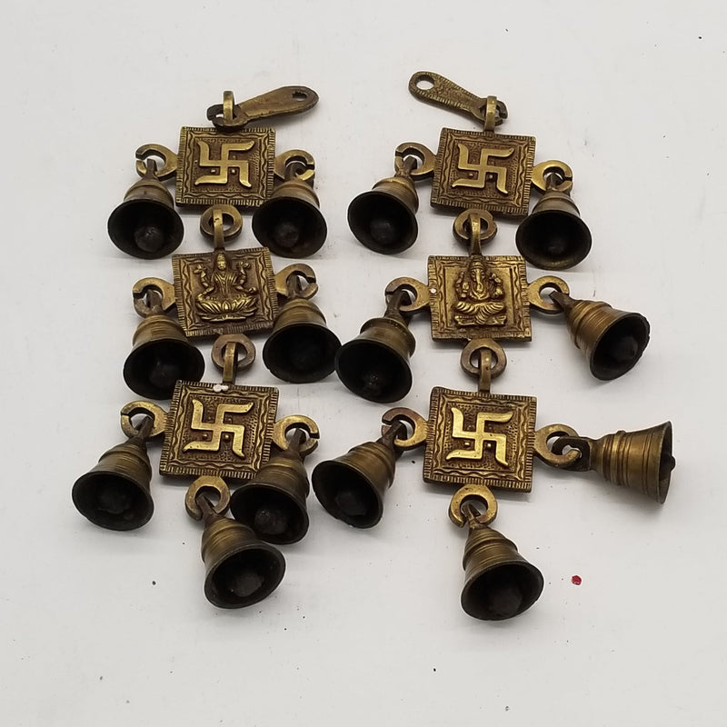 12" H Solid Brass Swastik Ganesh or Lakshmi Swastik set of 2