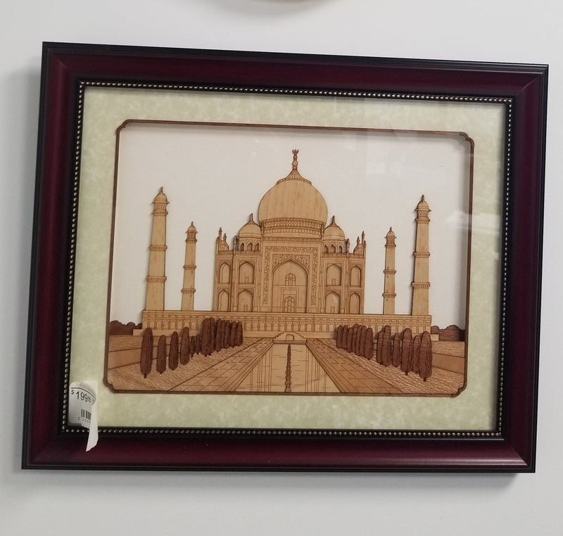 Wooden Marquetry - 13" x 16" - Taj Mahal