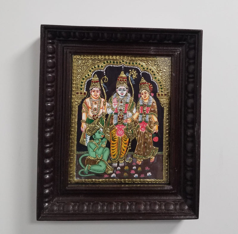 10” x 8” kothandaramar Tanjore Painting with real gold foil
