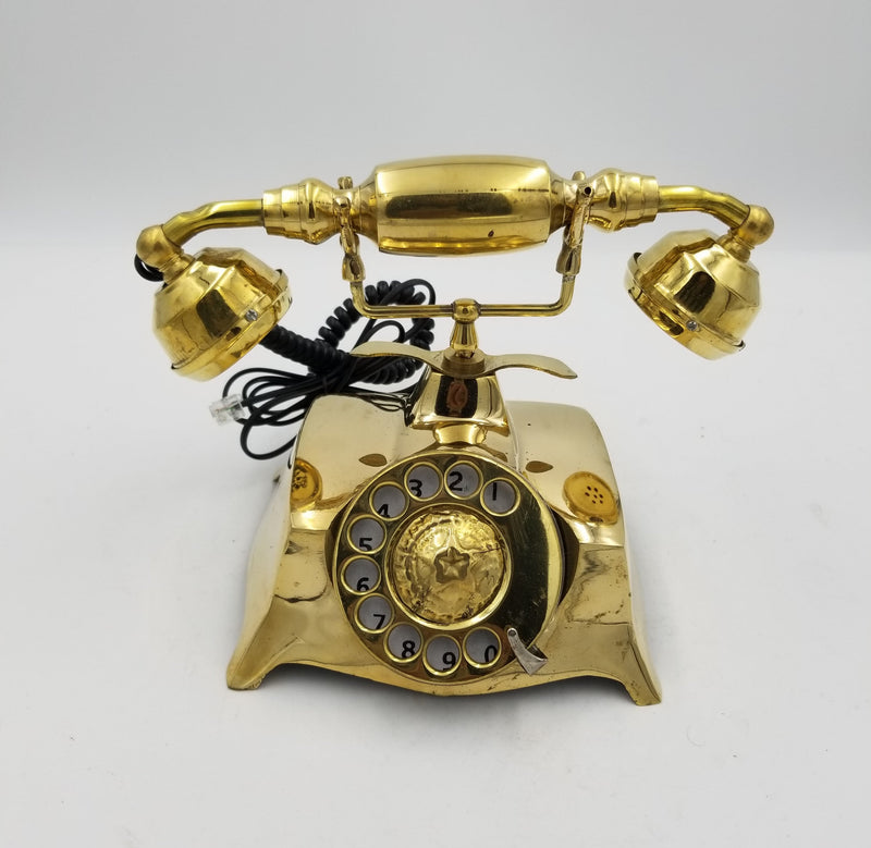 Brass Telephone Round Plain