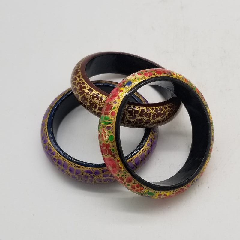 Handcrafted and Hand Painted Papier Mache Bangle Thick