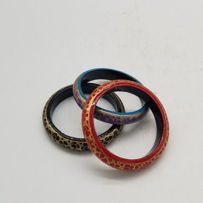 Handcrafted and Hand Painted Papier Mache Bangle Thin