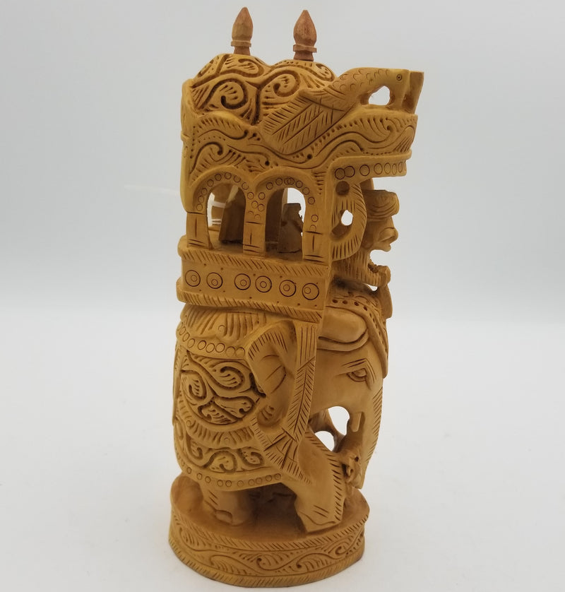 Wooden Ambabari Elephant Round 10"