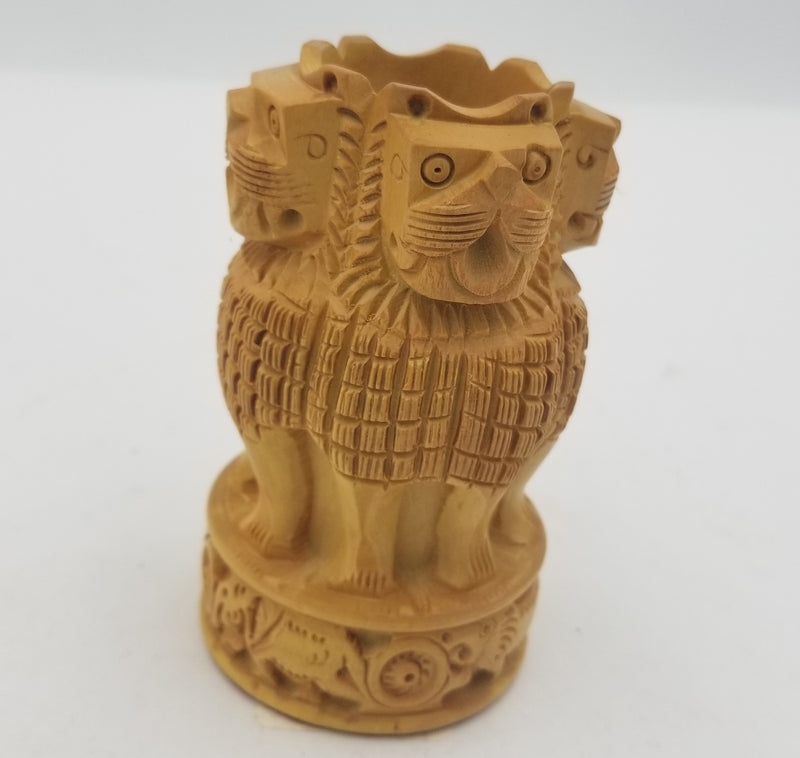 Wooden Pen stand Ashoka 4"