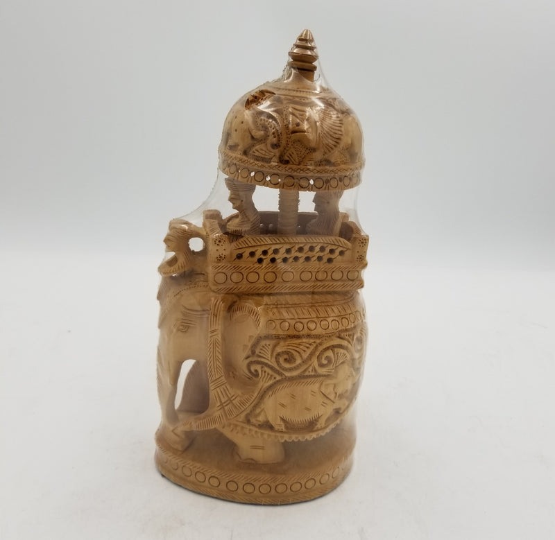 Wooden Elephant Ambabari Carving - 8" in vbox