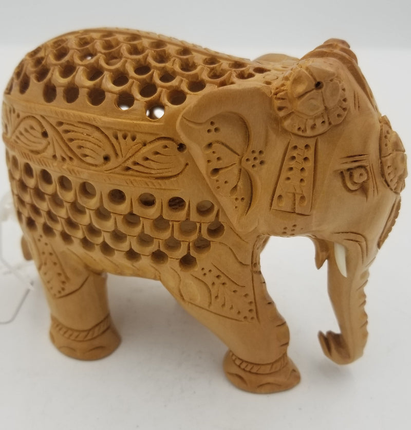 Wooden Elephant Jewelery undercut 4"