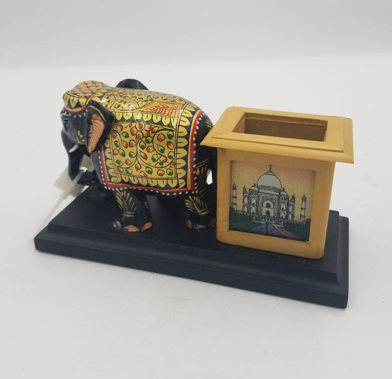 Wooden Pen Stand with Animal Painted 3"