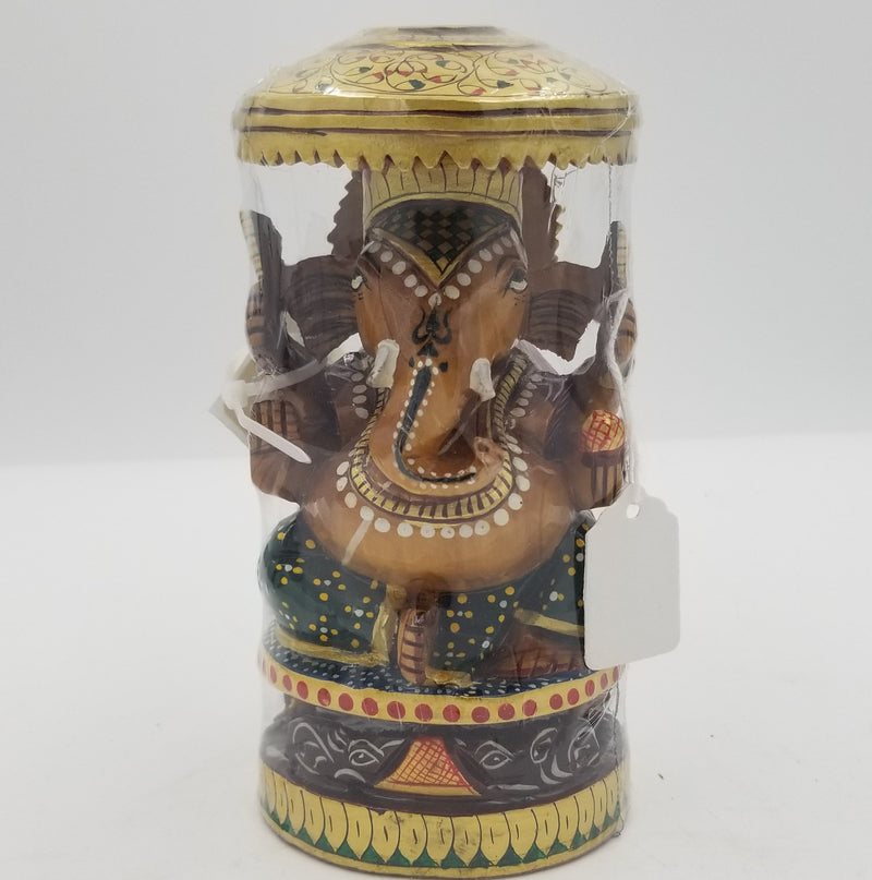 Wooden Ganesh Chattar Painted 6"