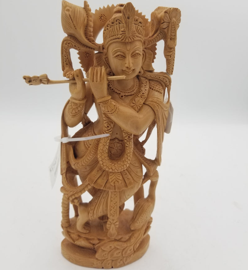 Wooden Krishna Standing 10"