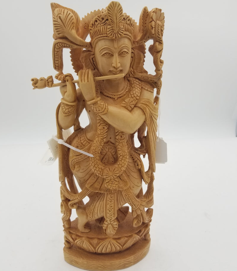 Wooden Krishna Standing 12"