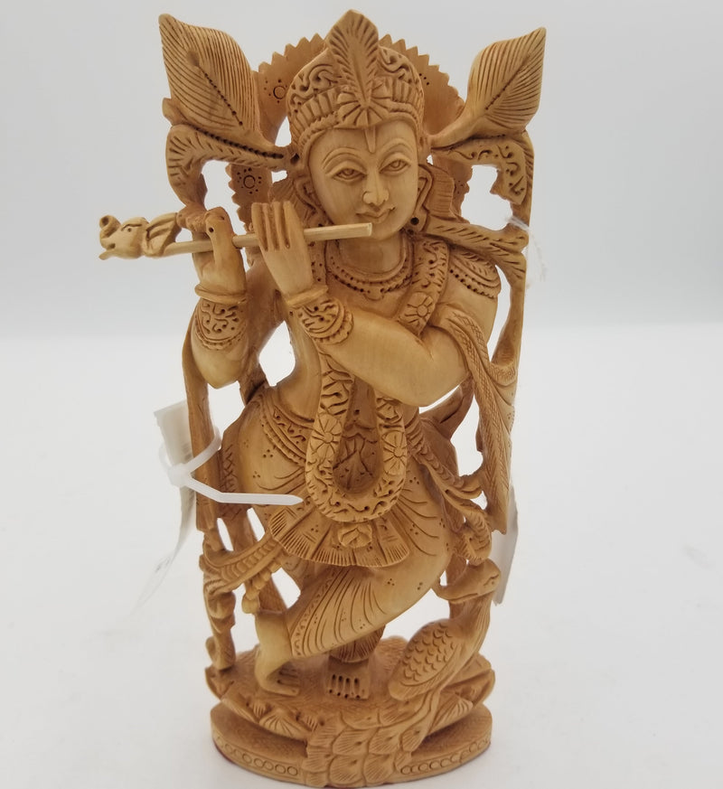 Wooden Krishna Standing 8"