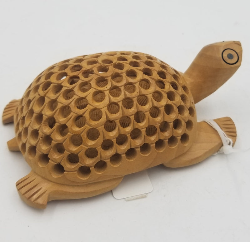 Wooden Tortoise undercut 4"