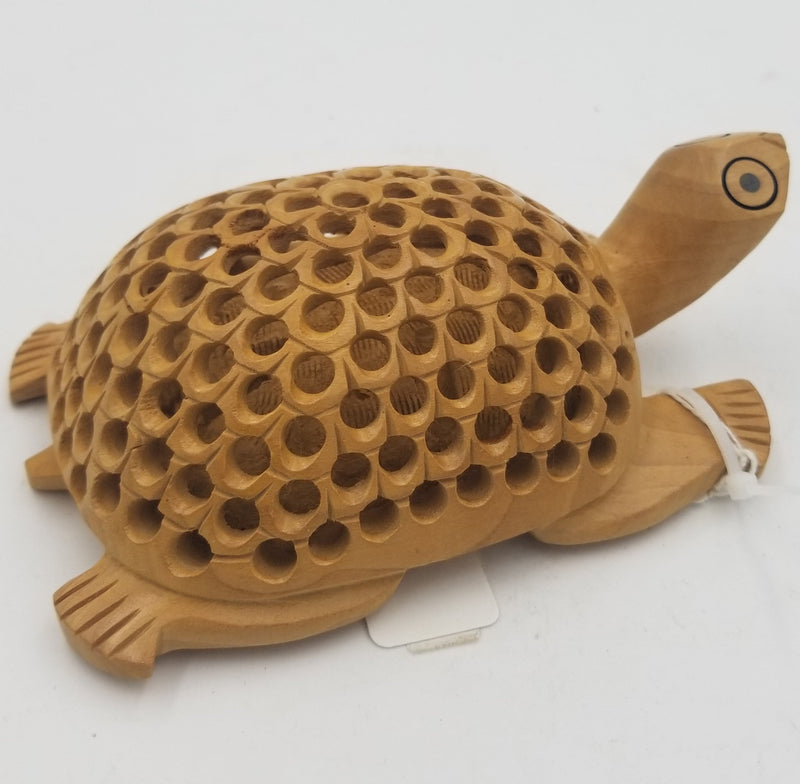 Wooden Tortoise undercut 6"