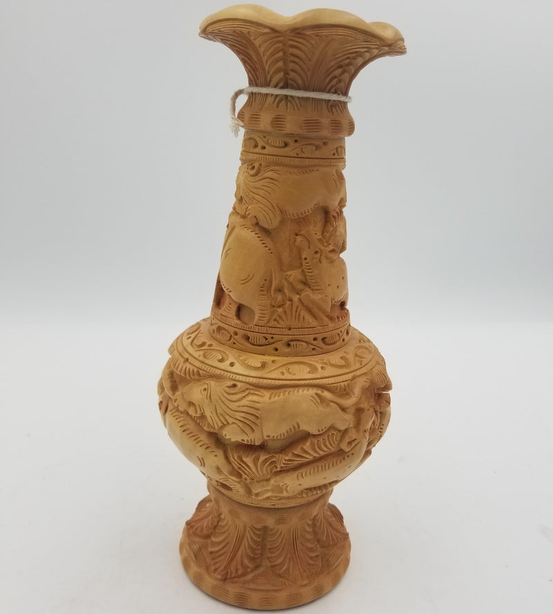 Wooden Flower Vase 10" thick