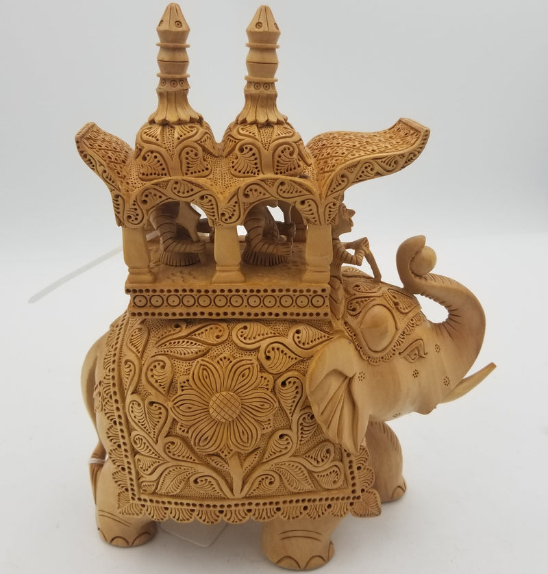 Wooden Ambabari Elephant Salmindar 8"
