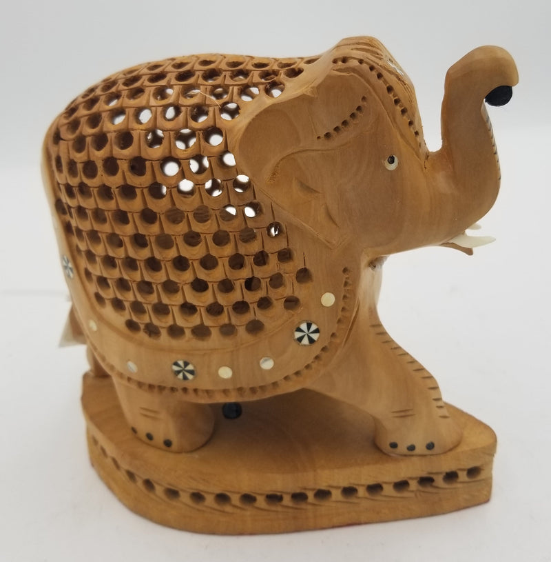 Wooden Elephant inlay undercut 6"