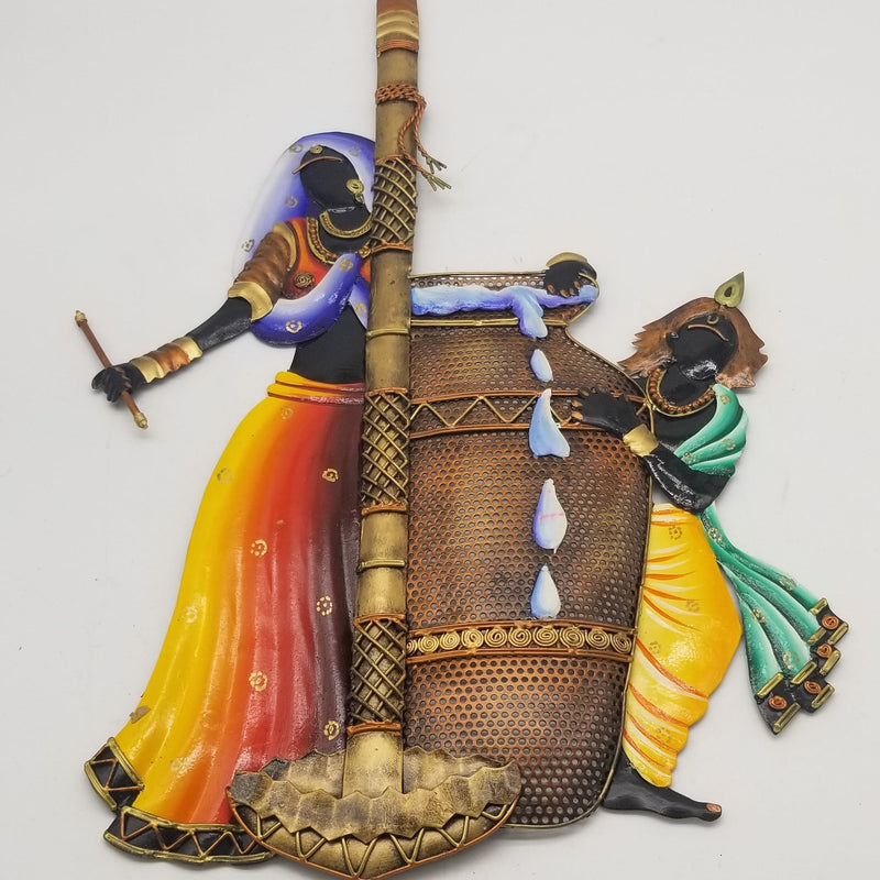 24" H Wrought Iron Yashoda Krishna Makhan