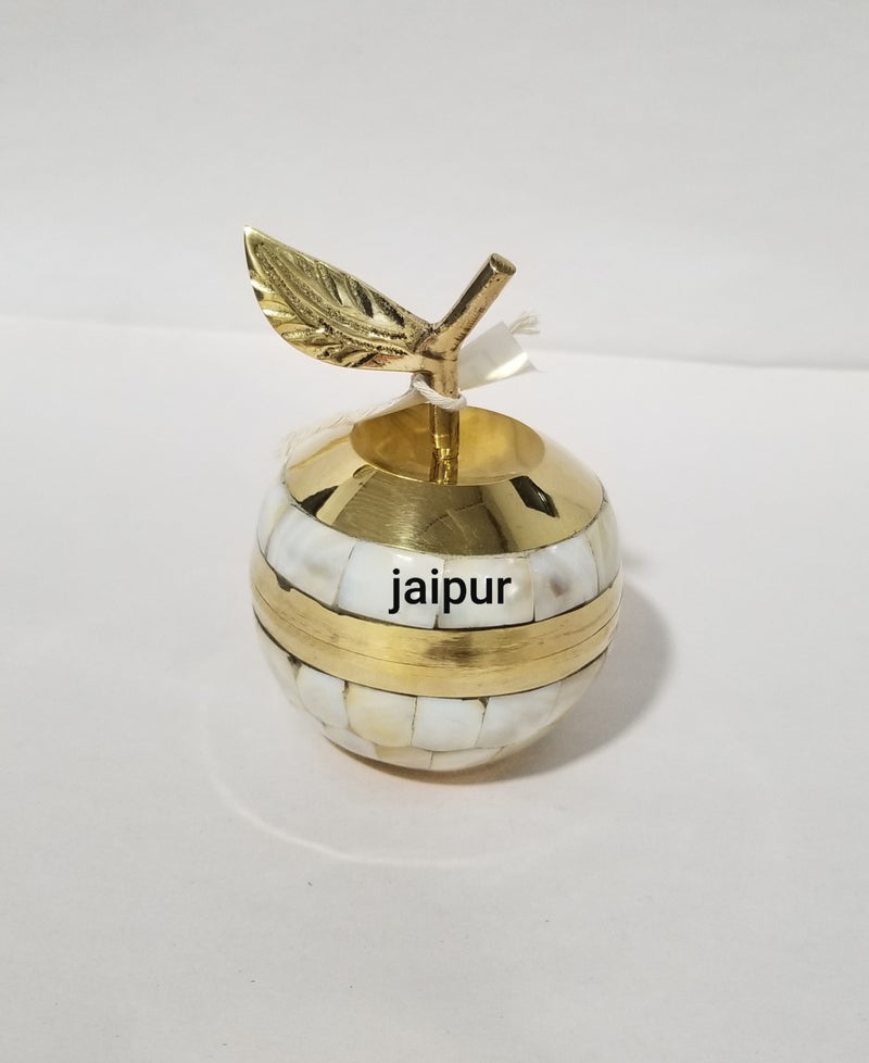 Brass Candle Stand Apple MOP 4" Polish
