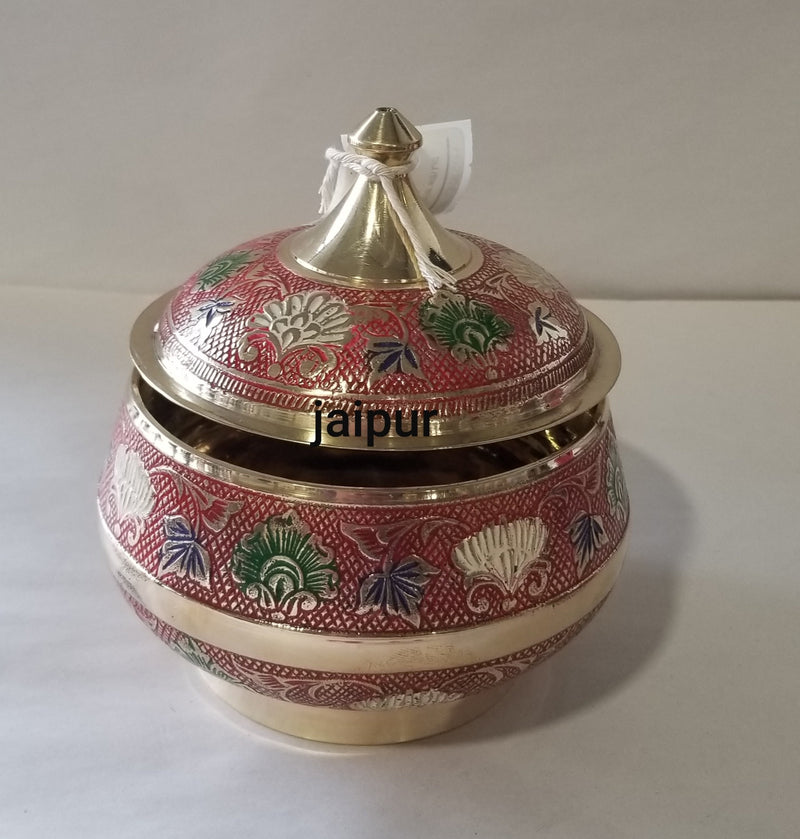 Brass Container with Lid Handi Mina Big