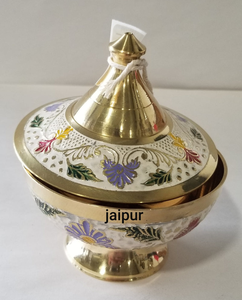 Brass Container with Lid 4" MIna