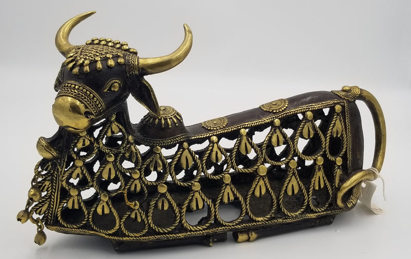 Dhokra Brass Jali Nandi - 45 x 15 x 30 cms