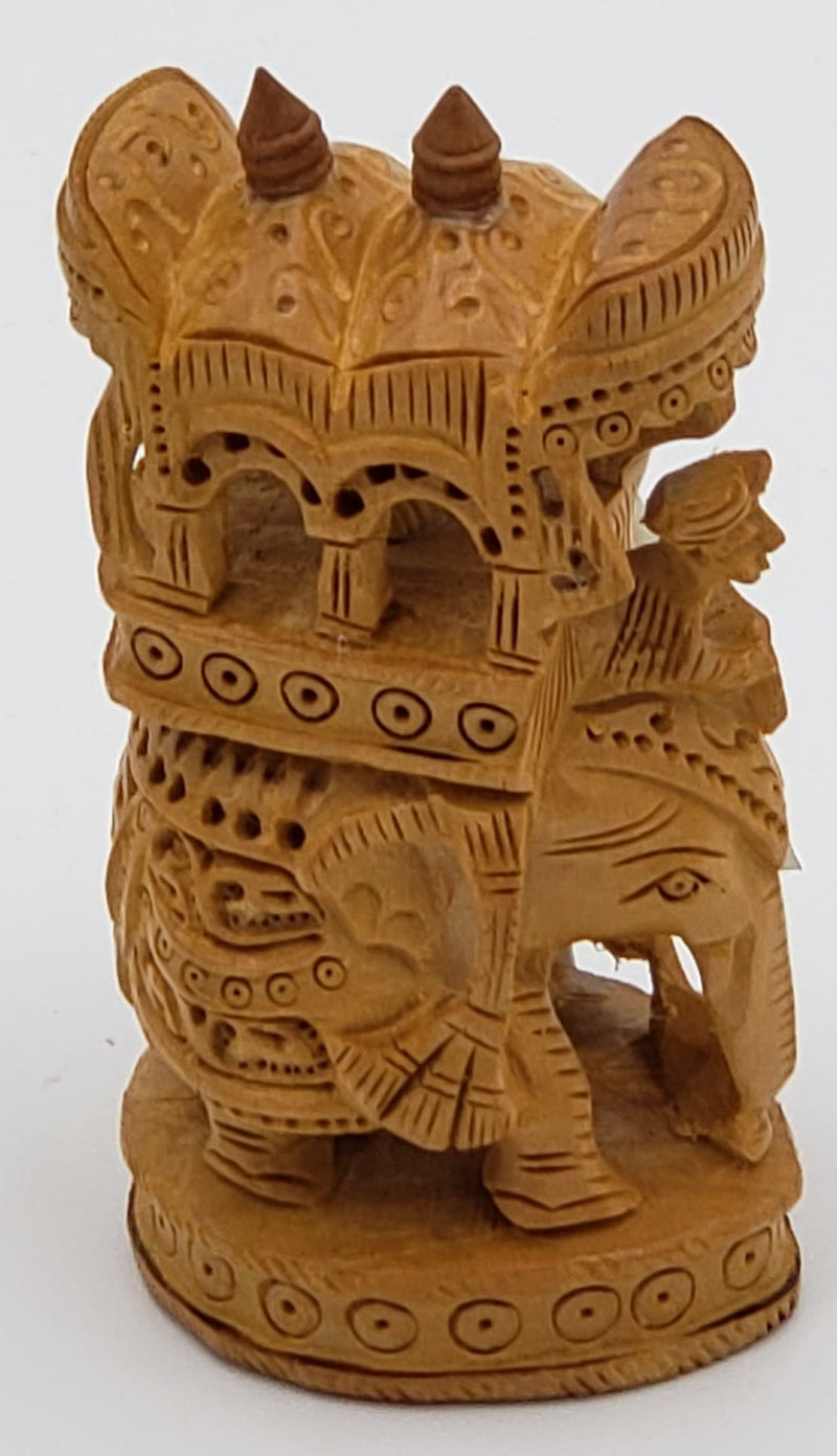 Wooden Ambabari Elephant Round 4"
