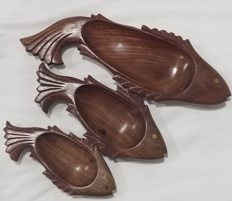 Seesham Fish shaped Tray - set of 3