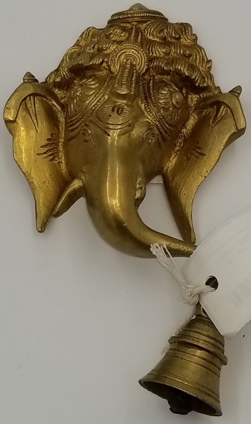Brass Wall Hanging Ganesh face with Bell