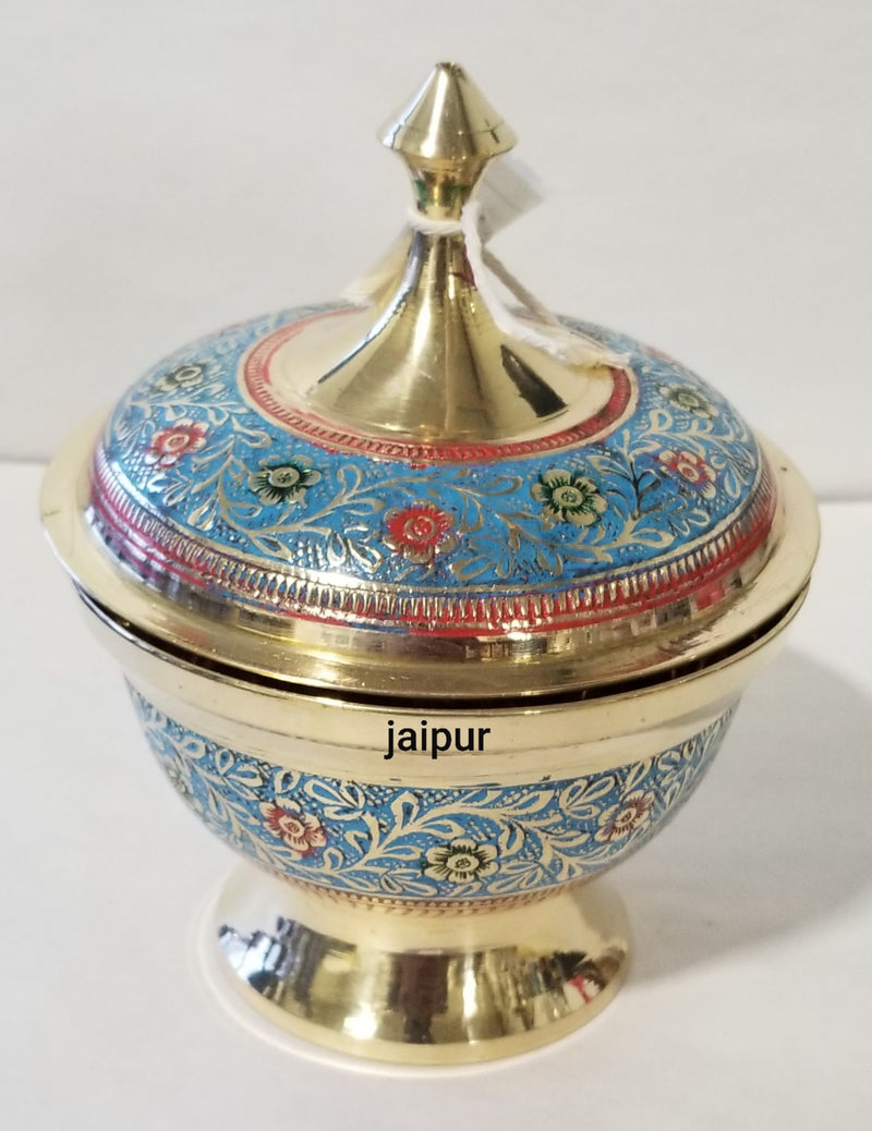 Brass Container with Lid 6" MIna