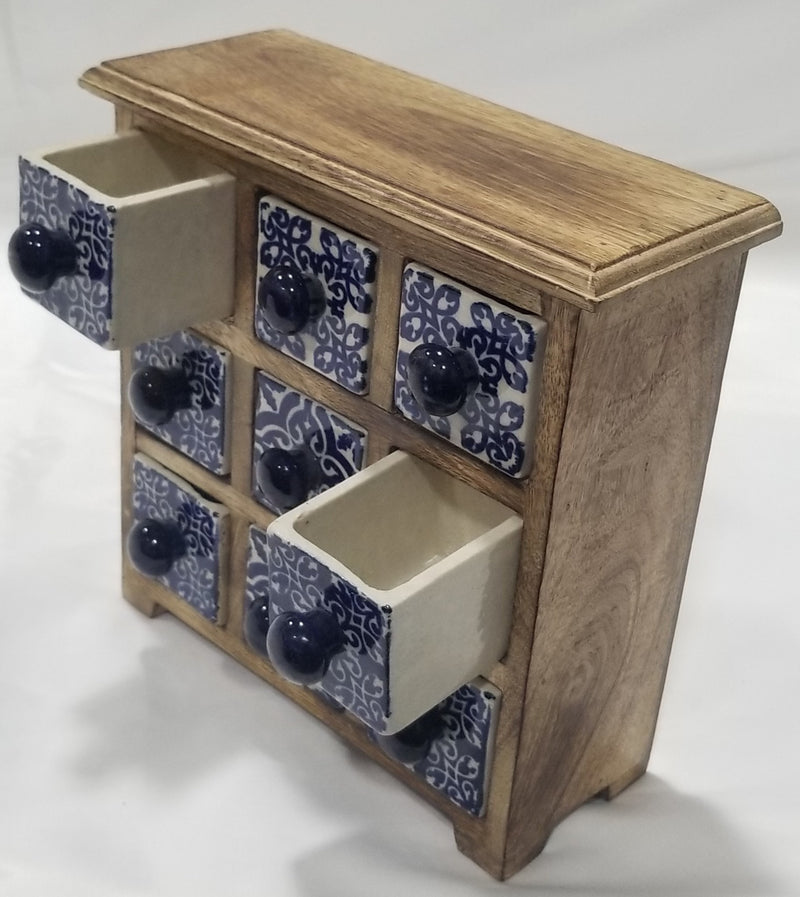 Mango Wood Spice Box 10" x 10" x 4"