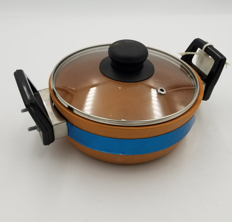 1.36 Liter Clay Small Handi Vessel Glass Lid