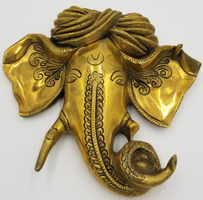 Brass Wall Hanging Ganesh Face - A